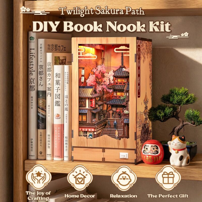 Cutebee Twilight Sakura Path DIY Book Nook Kit