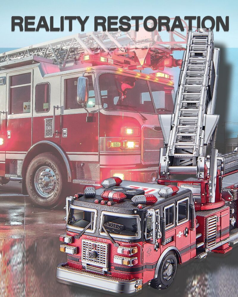 Piececool Ladder Truck Fire Engine 3D Metal Model Kit (354 Pcs)