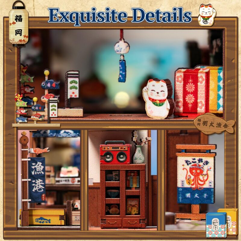Cutebee Fukuoka Mentaiko Kitchen DIY Miniature House Kit