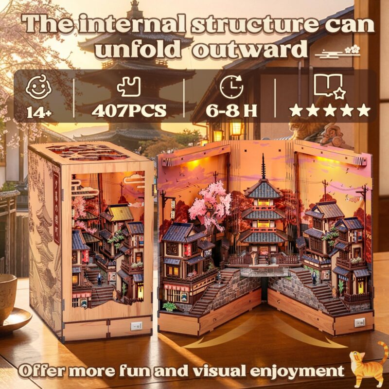 Cutebee Twilight Sakura Path DIY Book Nook Kit