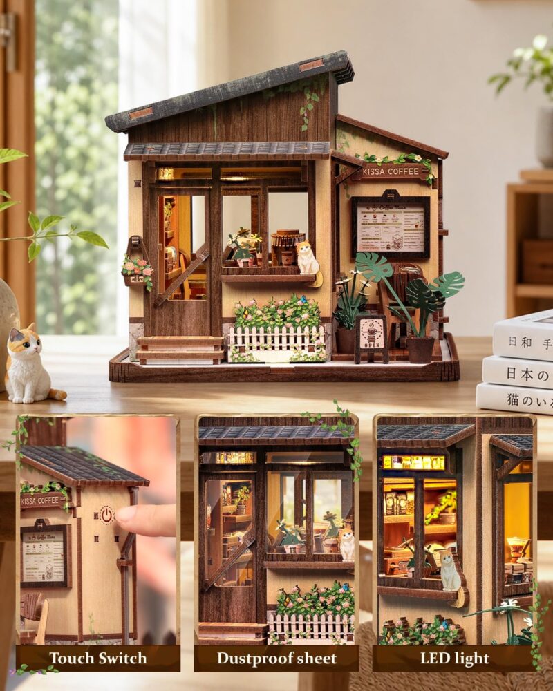 Cutebee Kissa Coffee DIY Book Nook Kit with LED