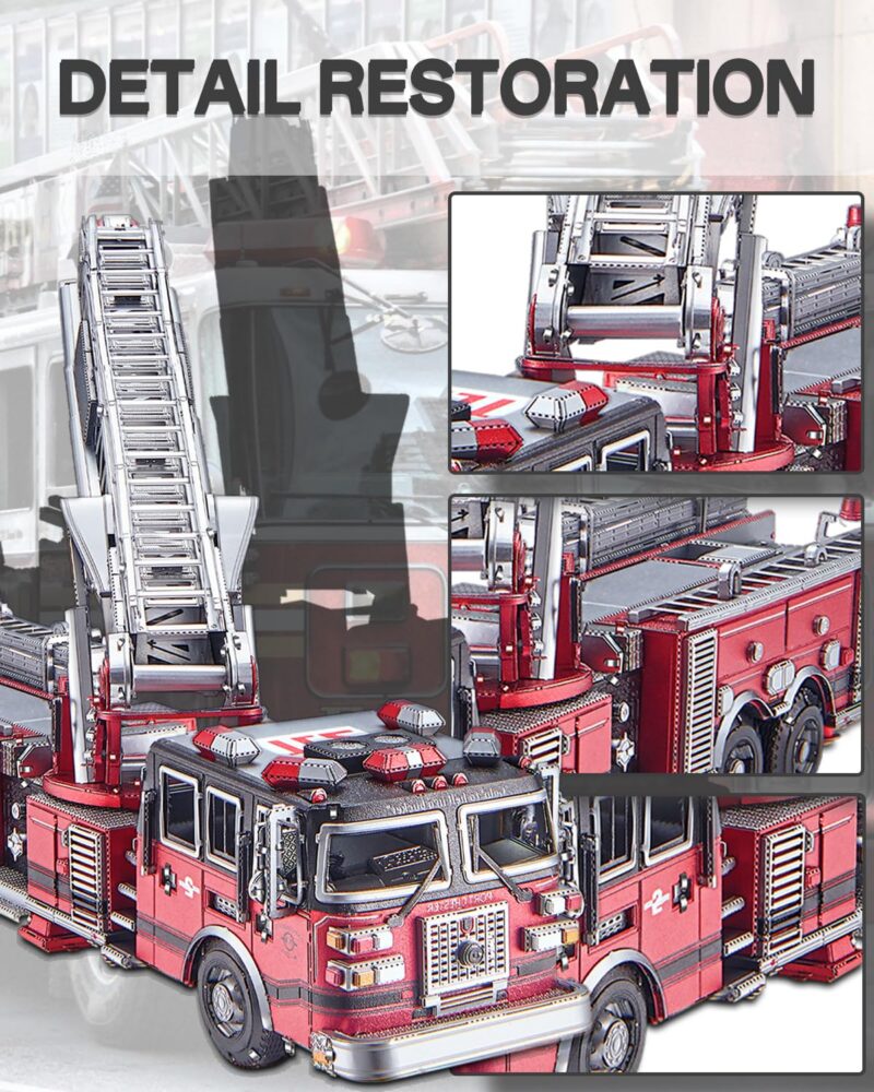 Piececool Ladder Truck Fire Engine 3D Metal Model Kit (354 Pcs)