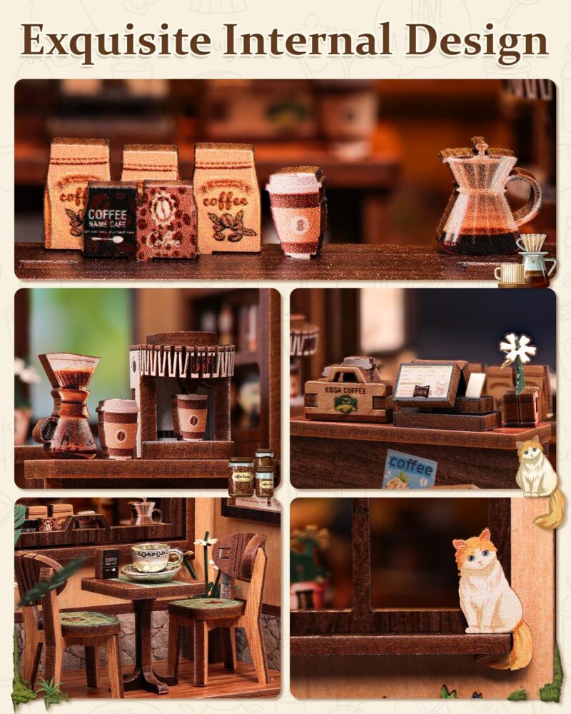 Cutebee Kissa Coffee DIY Book Nook Kit with LED
