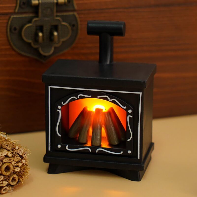 Gxsterd 1:12 Dollhouse Fireplace with LED Flame (2-Pack)