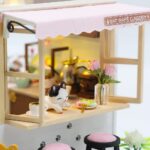 Cutebee Cat Coffee Garden DIY Miniature House Kit with LED