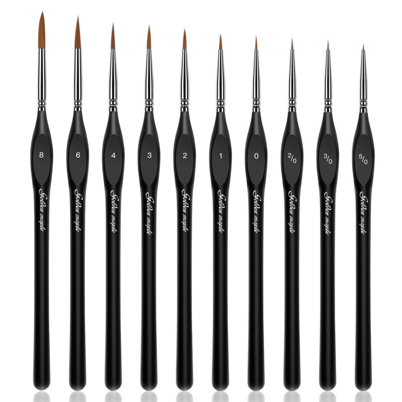Golden Maple Detail Paint Brush Set (10-Piece)