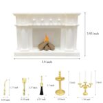 Cyraft 1:12 Dollhouse Fireplace Set with Animated LED Fire