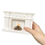 Cyraft 1:12 Dollhouse Fireplace Set with Animated LED Fire