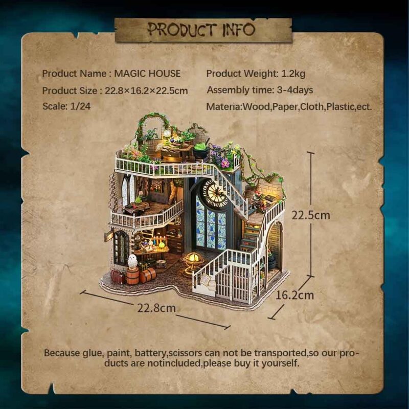 Cutebee Magic House DIY Miniature House Kit with LED