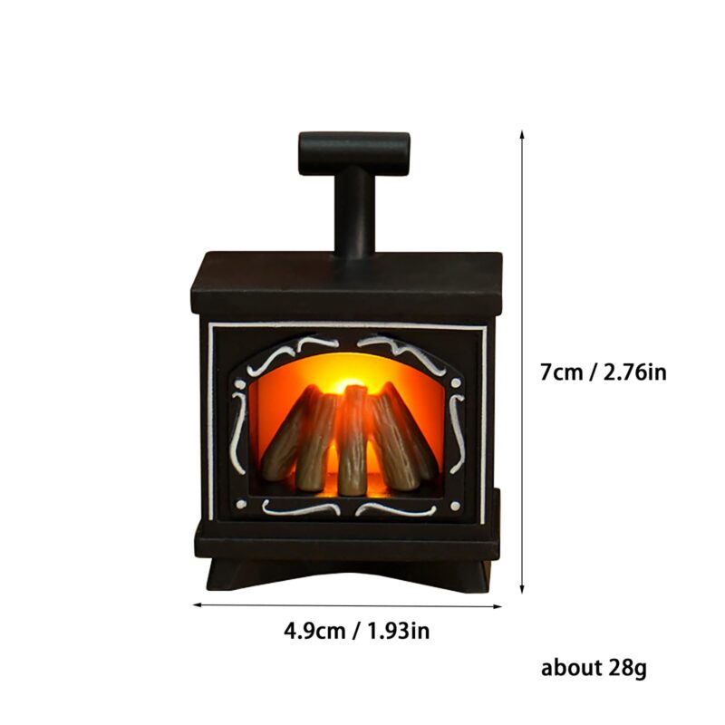 Gxsterd 1:12 Dollhouse Fireplace with LED Flame (2-Pack)