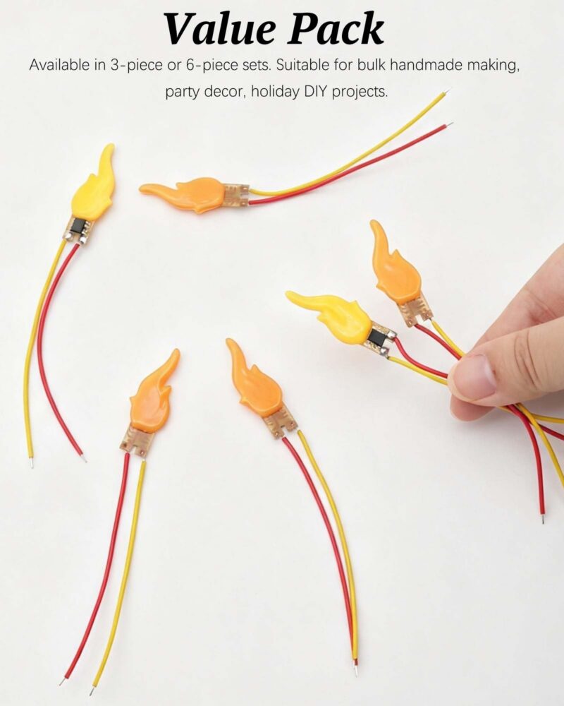 Luantuo Flickering Flame Effect Mini LED Lights (6-Pack)