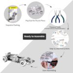 Piececool Silver Formula Car 3D Metal Model Kit (69 Pcs)