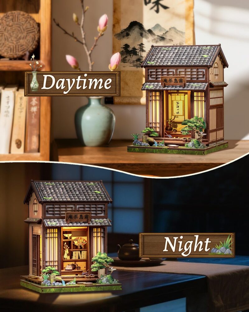 Cutebee Japanese Tea House DIY Book Nook Kit with LED