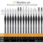 Pandafly Detail Paint Brush Set (15-Piece)