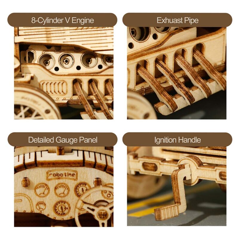 Rokr Grand Prix Car 3D Wooden Puzzle — view 3