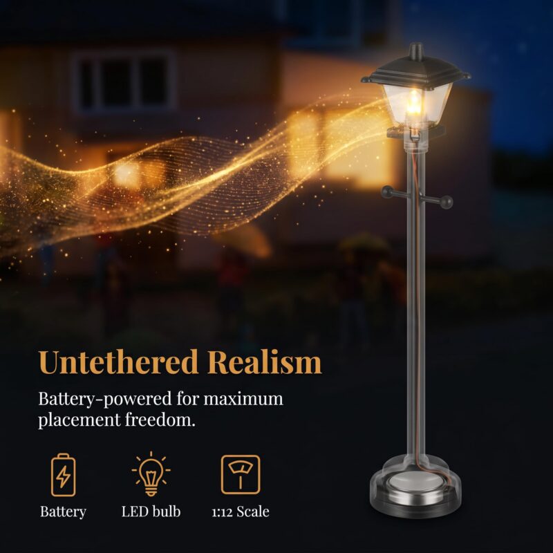 Abaodam 1:12 Miniature Lamp Post, Battery LED