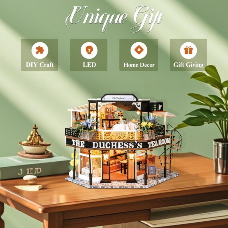 Cutebee The Duchess's Tea Room DIY Miniature House Kit with LED