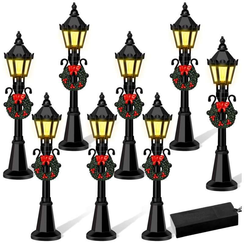 Miniature LED Street Lamp Models (4-Pack)