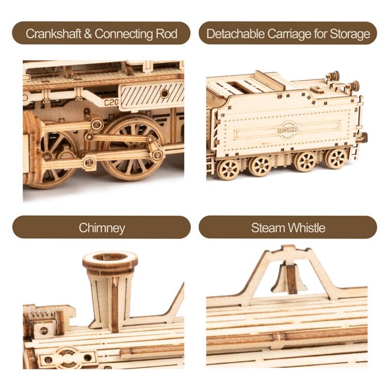 Rokr Prime Steam Express 3D Wooden Train Puzzle — view 3