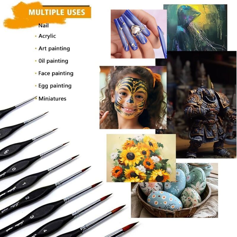 Golden Maple Detail Paint Brush Set (10-Piece)