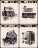 Astshun Winter Cabin 3D Wooden Puzzle with LED