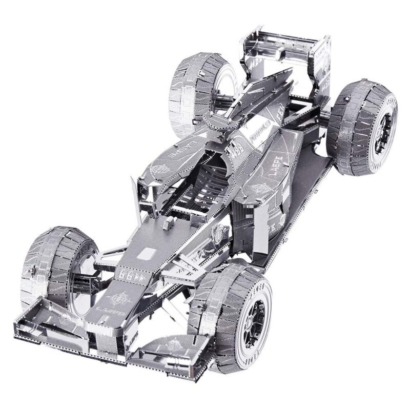 Piececool Silver Formula Car 3D Metal Model Kit (69 Pcs)