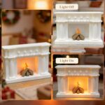 Cyraft 1:12 Dollhouse Fireplace Set with Animated LED Fire
