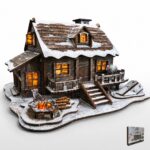 Astshun Winter Cabin 3D Wooden Puzzle with LED