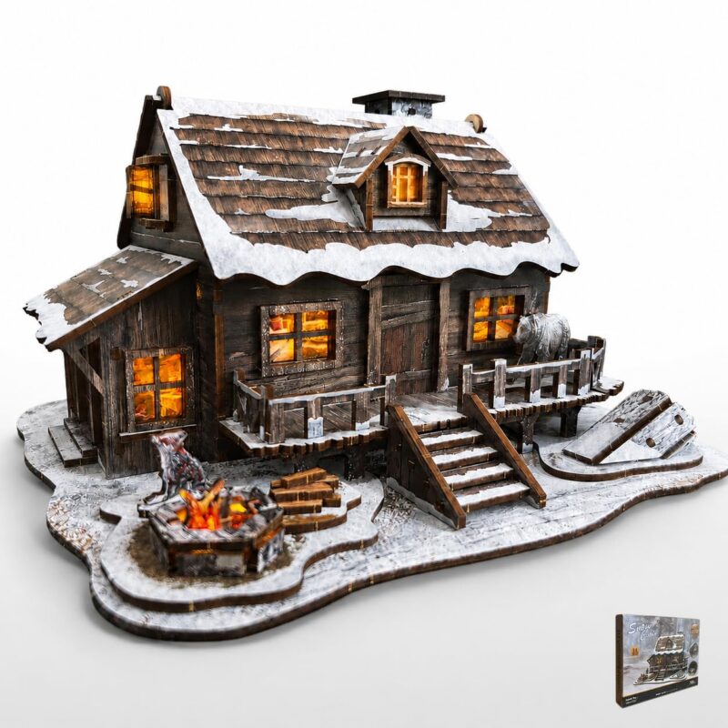 Astshun Winter Cabin 3D Wooden Puzzle with LED Astshun Winter Cabin 3D Wooden Puzzle with LED