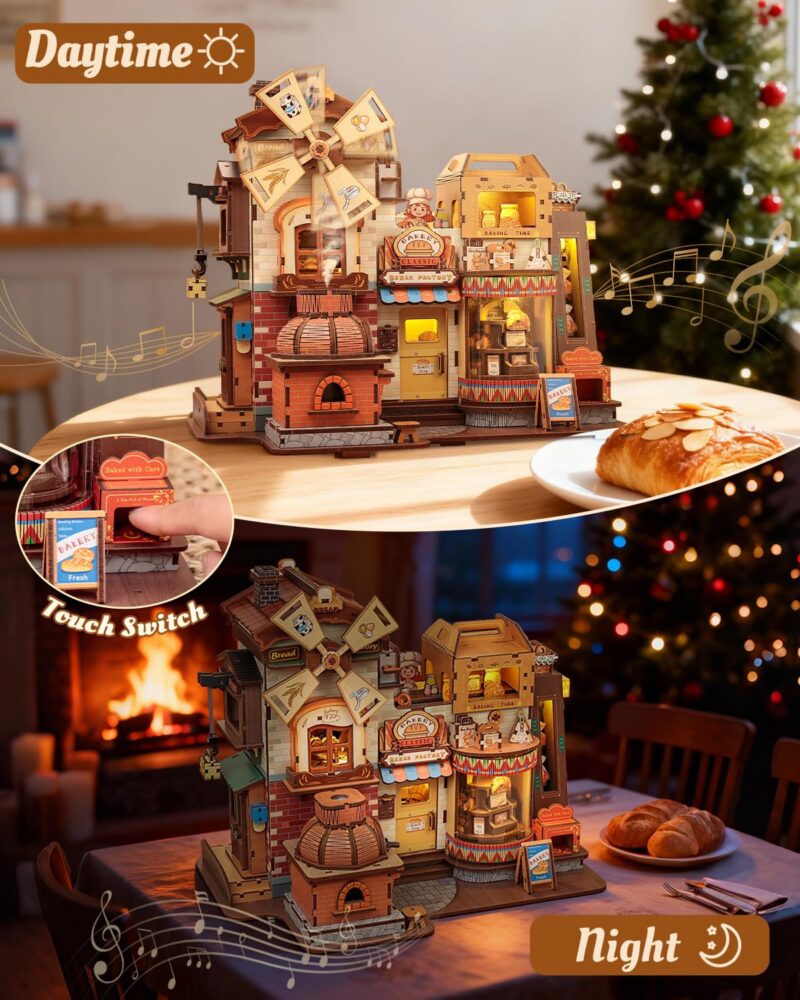 Cutebee Bread Factory 3D Wooden Puzzle with LED