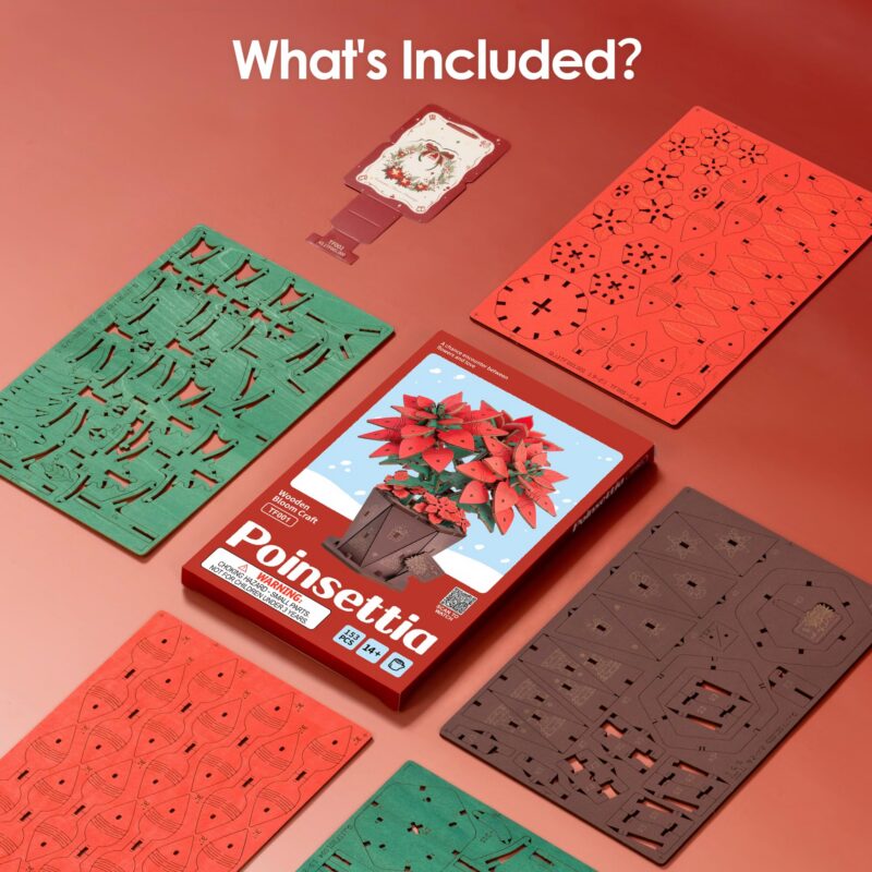 Robotime Poinsettia 3D Wooden Puzzle