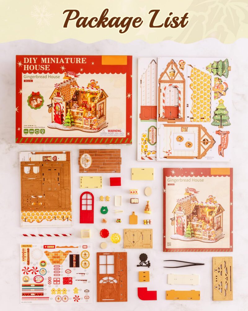 Robotime Gingerbread House DIY Miniature House Kit