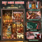 Mostcloud Christmas Shop Music Box DIY Book Nook Kit with LED