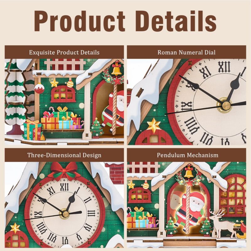 Cutywood Christmas Clock 3D Wooden Puzzle