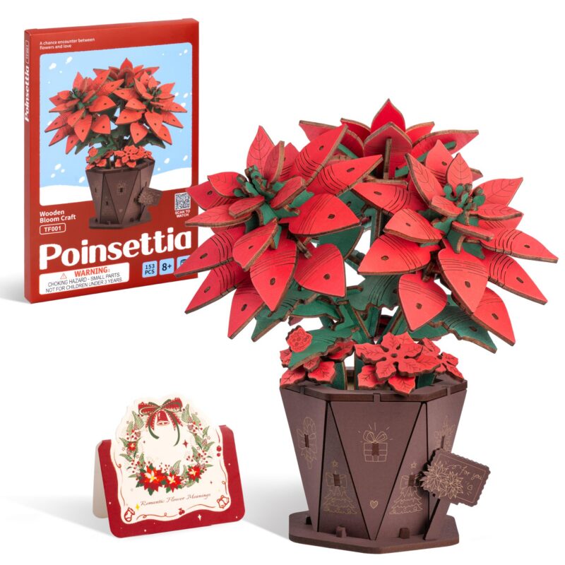 Robotime Poinsettia 3D Wooden Puzzle