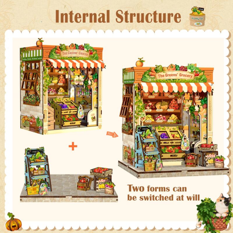 Cutebee The Greens' Grocery DIY Book Nook Kit