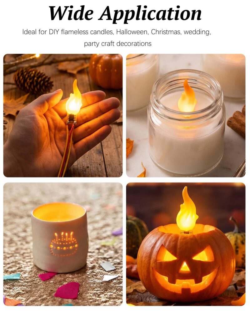 Luantuo Flickering Flame Effect Mini LED Lights (6-Pack)