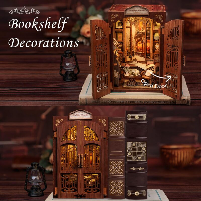 Cutebee Bookshop Memories DIY Book Nook Kit with LED