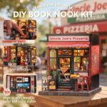 Cutebee Uncle Joe's Pizzeria DIY Book Nook Kit with LED