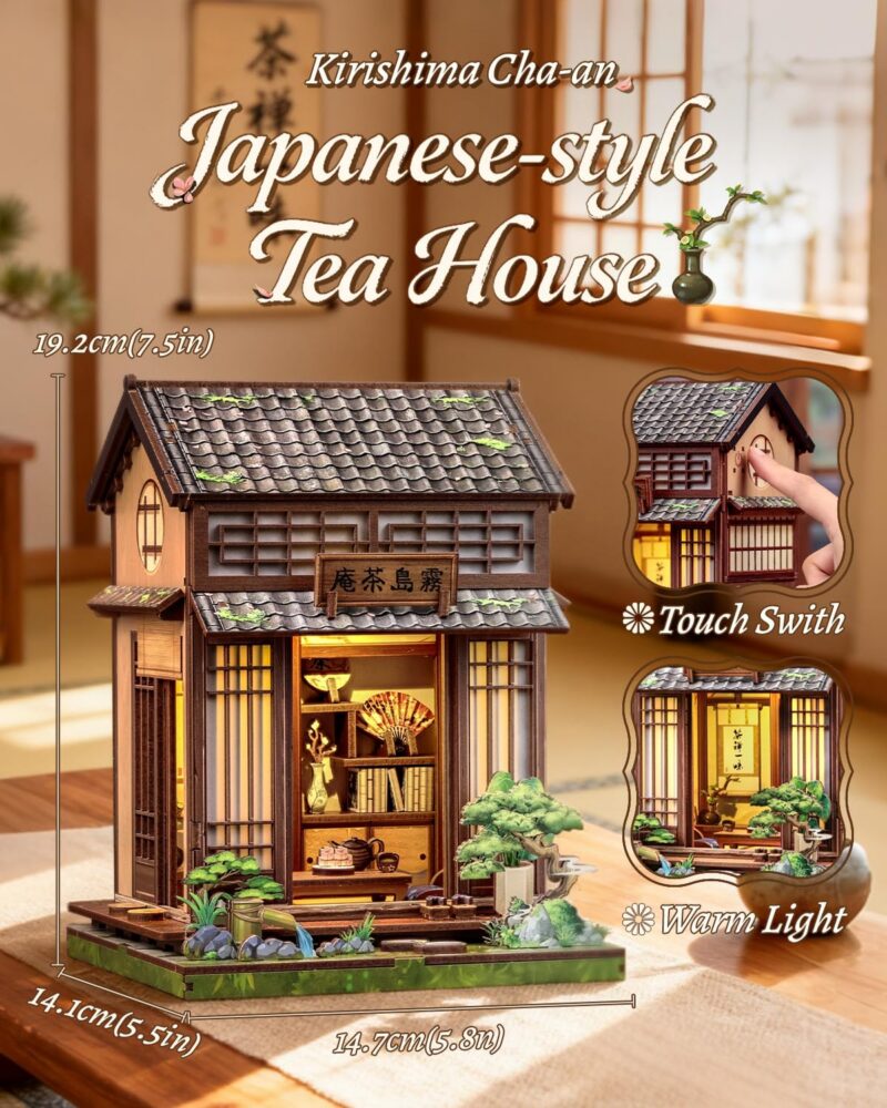 Cutebee Japanese Tea House DIY Book Nook Kit with LED