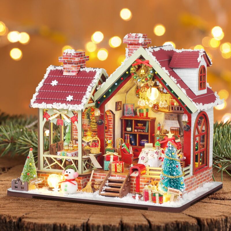 Foyucool Winterfest DIY Miniature House Kit with LED