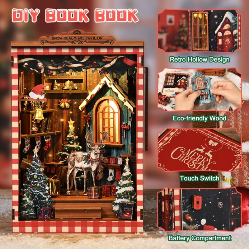 Nextips Snow Realm Pavilion DIY Book Nook Kit with LED