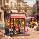 Cutebee Uncle Joe's Pizzeria DIY Book Nook Kit with LED