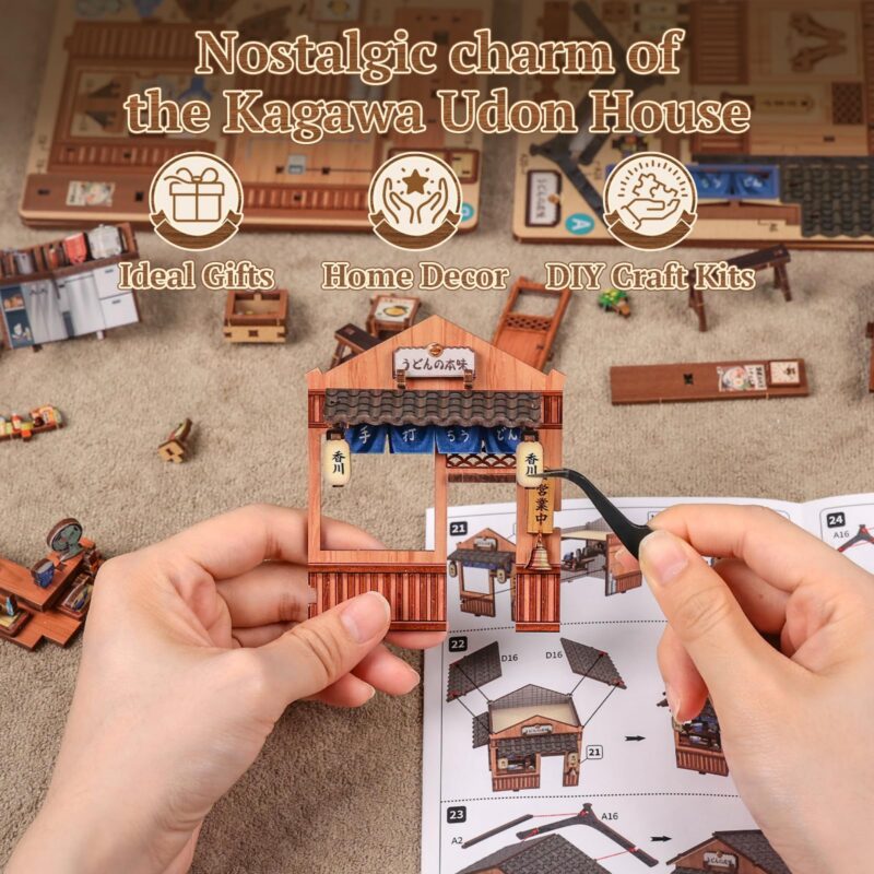 Cutebee Kagawa Udon House 3D Wooden Puzzle