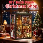 Mostcloud Christmas Shop Music Box DIY Book Nook Kit with LED