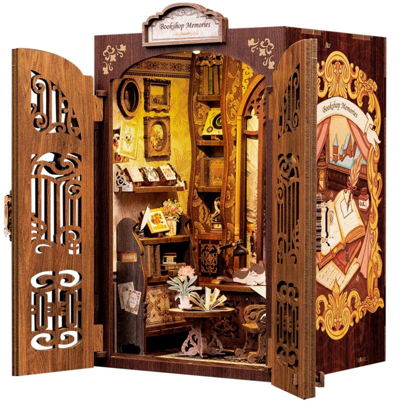 Cutebee Bookshop Memories DIY Book Nook Kit with LED
