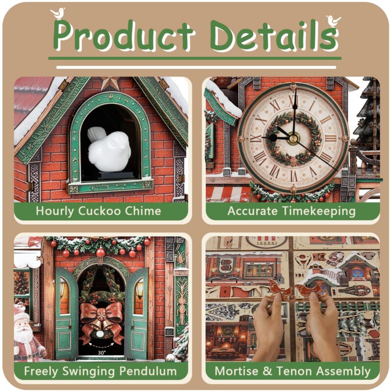 Woodbests Christmas Cuckoo Clock 3D Wooden Puzzle