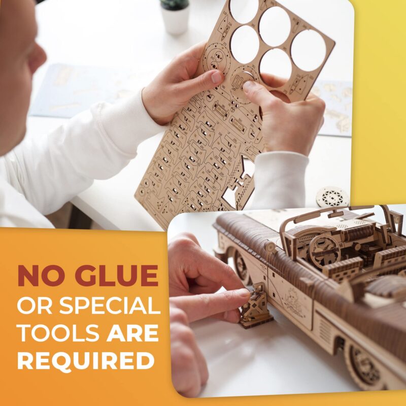 Ugears Dream Cabriolet VM-05 3D Wooden Puzzle — view 4