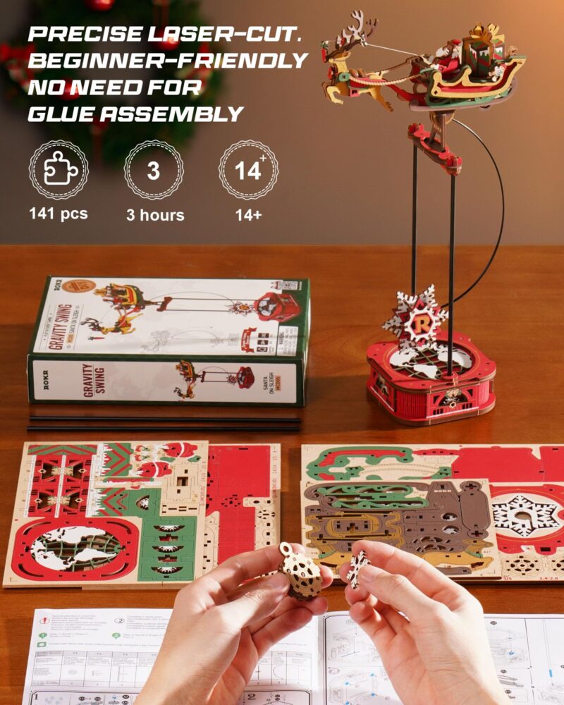 Rokr Santa on Sleigh 3D Wooden Puzzle