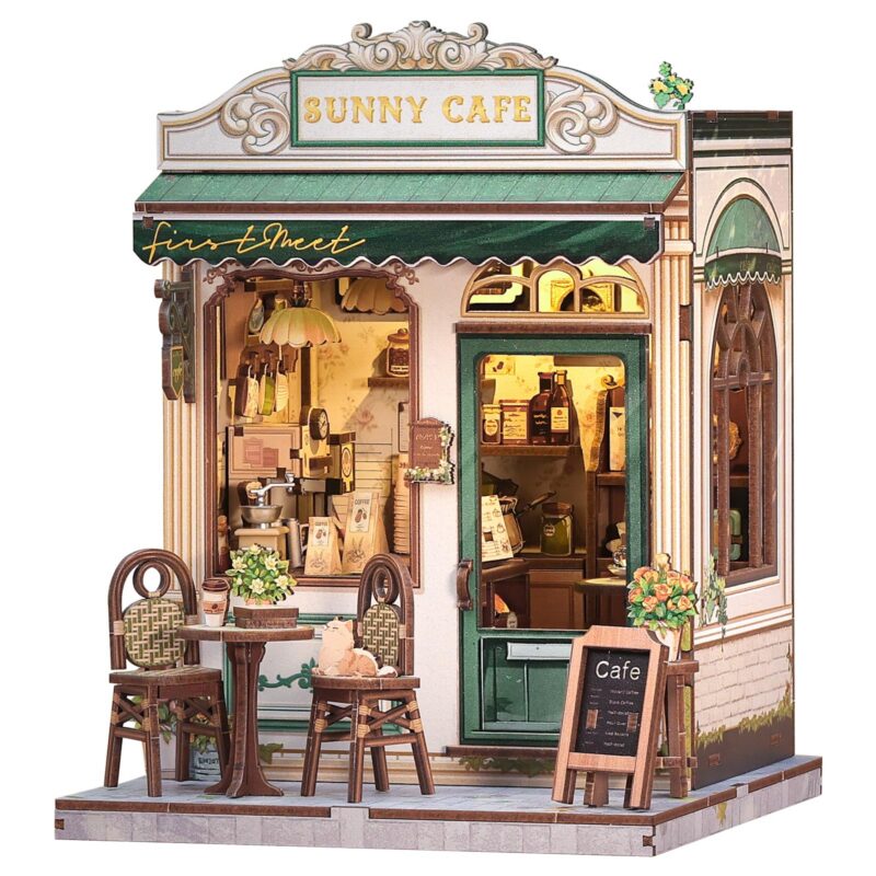 Cutebee Sunny Cafe DIY Book Nook Kit with LED